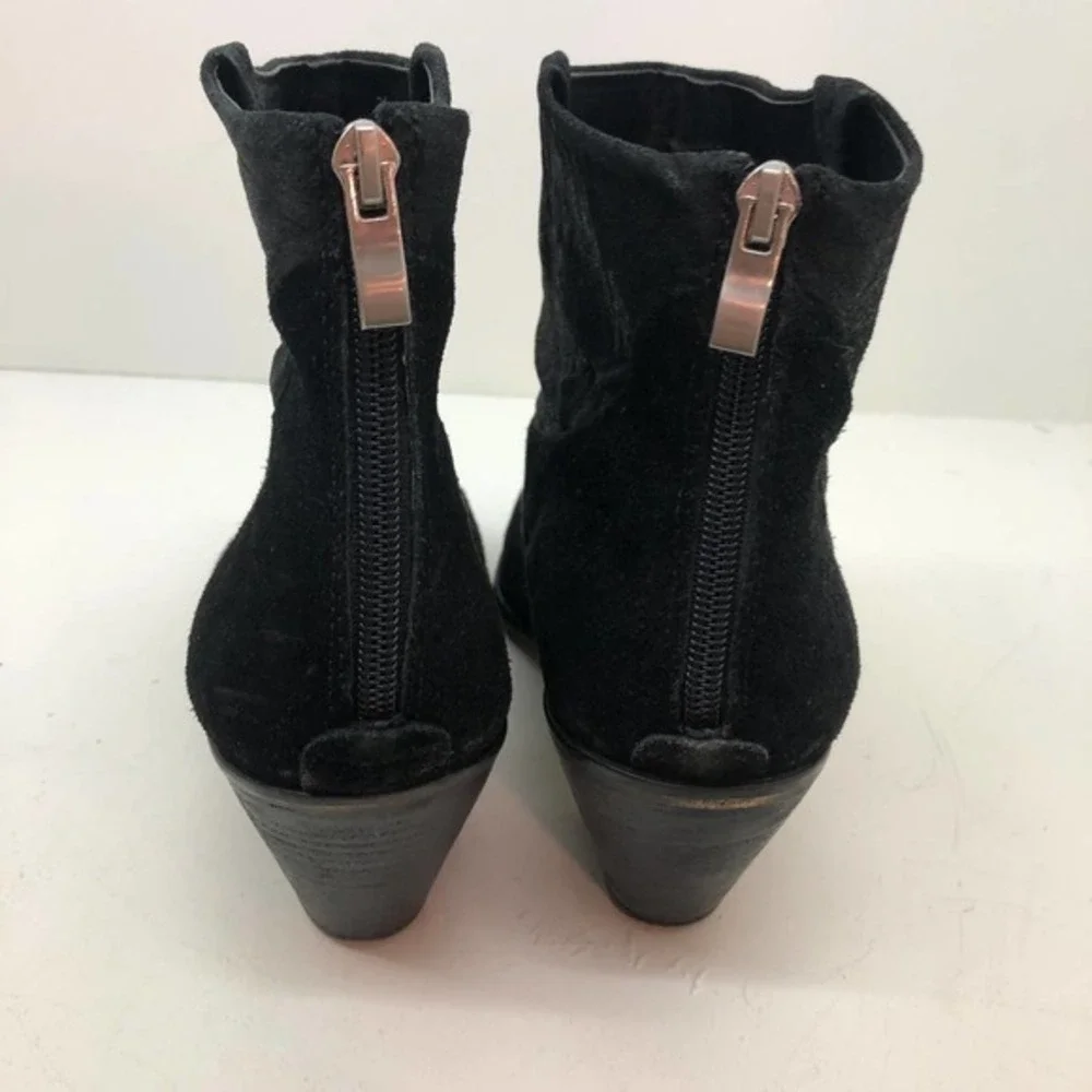 BCBG generation black stacked heel booties leather